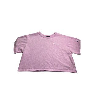 Champion Womens Oversized Cropped T-Shirt Size XL Pink